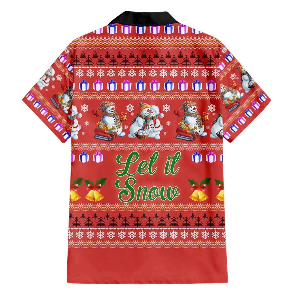 Snowman Let It Snow Christmas Hawaiian Shirt Xmas Holiday Patterns - Wonder Print Shop