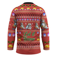 Snowman Let It Snow Christmas Hockey Jersey Xmas Holiday Patterns - Wonder Print Shop