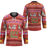 Snowman Let It Snow Christmas Hockey Jersey Xmas Holiday Patterns - Wonder Print Shop