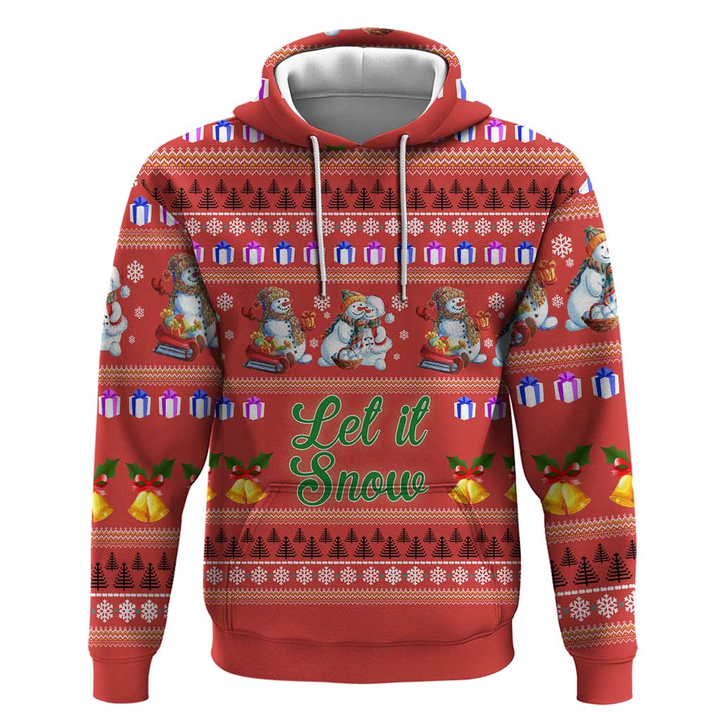 Snowman Let It Snow Christmas Hoodie Xmas Holiday Patterns - Wonder Print Shop
