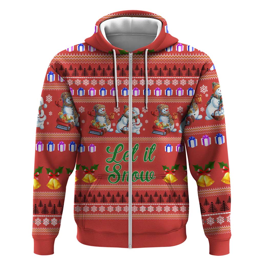 Snowman Let It Snow Christmas Hoodie Xmas Holiday Patterns - Wonder Print Shop