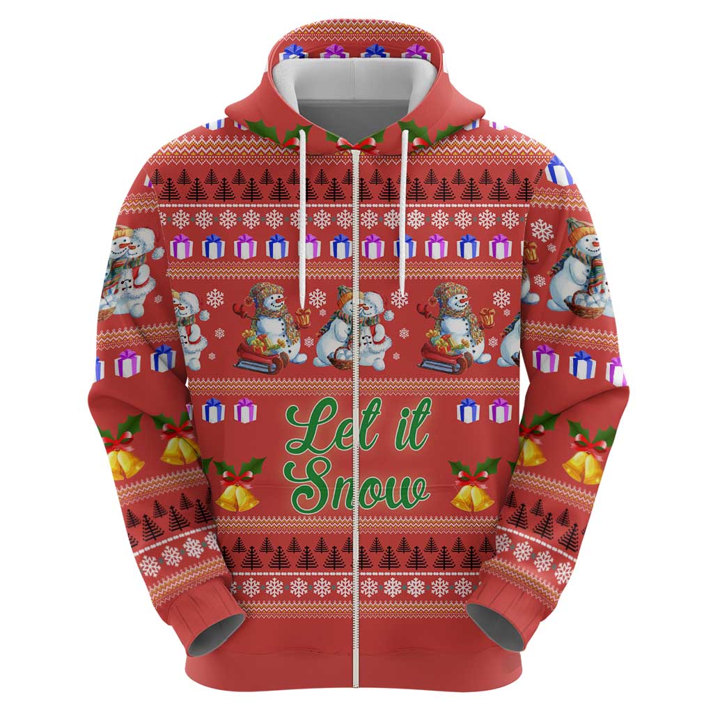 Snowman Let It Snow Christmas Hoodie Xmas Holiday Patterns - Wonder Print Shop