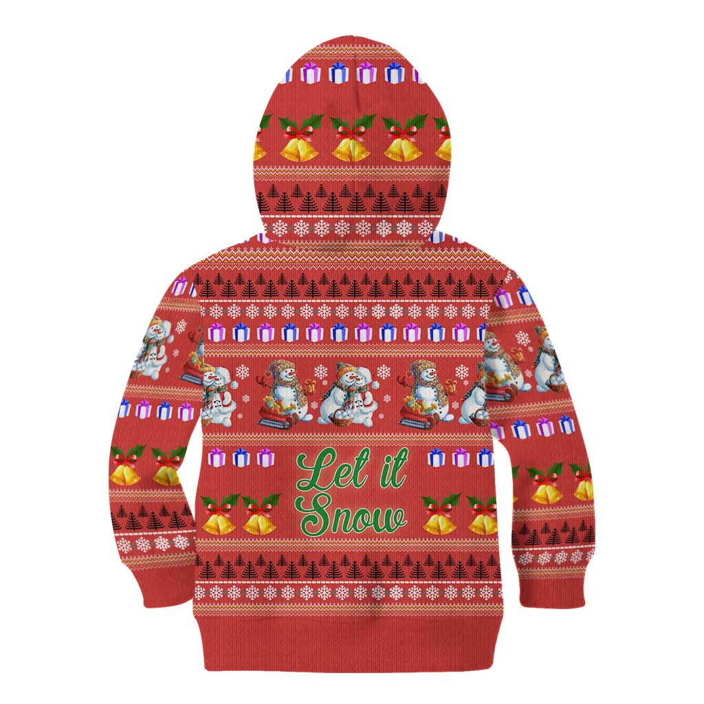 Snowman Let It Snow Christmas Kid Hoodie Xmas Holiday Patterns - Wonder Print Shop