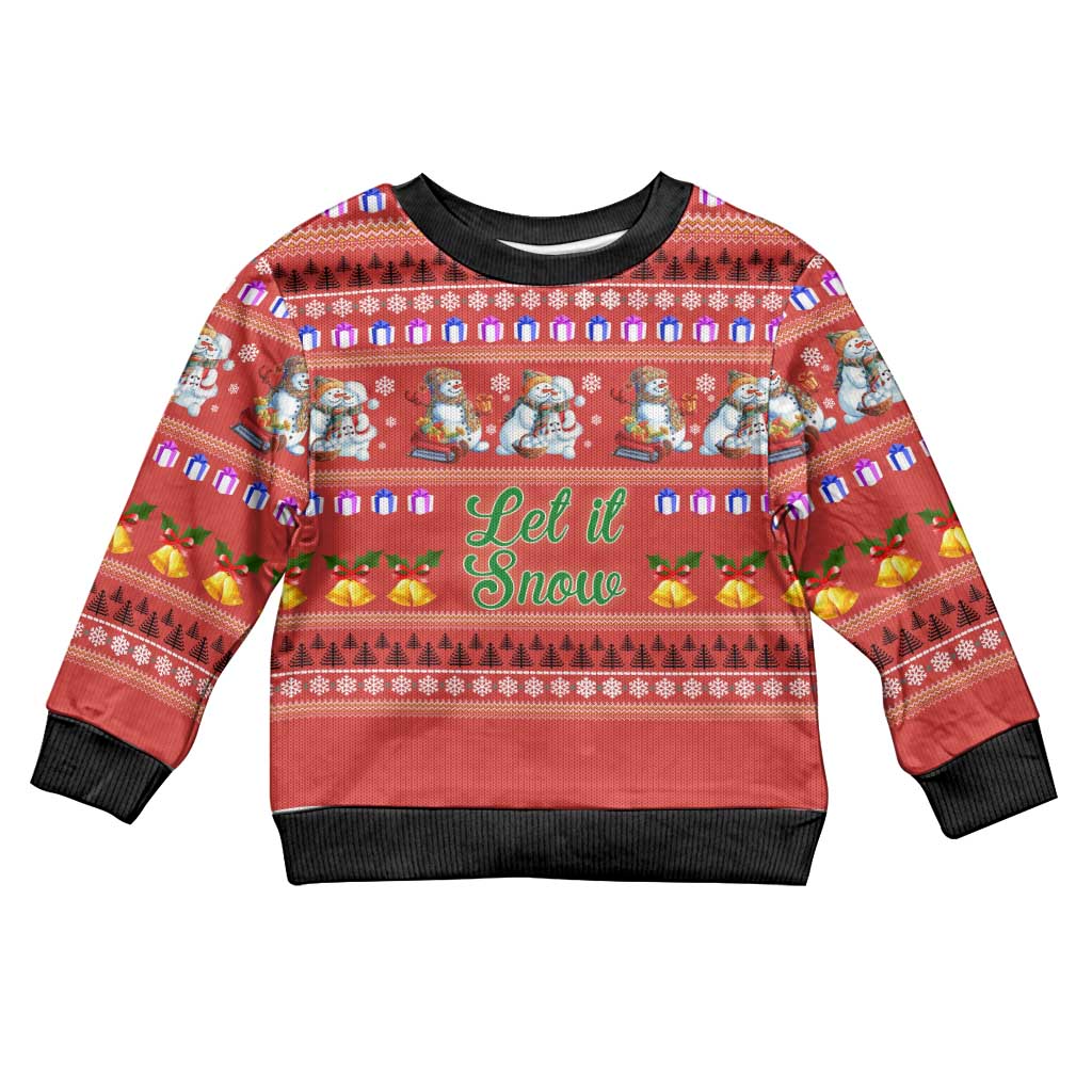 Snowman Let It Snow Christmas Kid Ugly Christmas Sweater Xmas Holiday Patterns - Wonder Print Shop