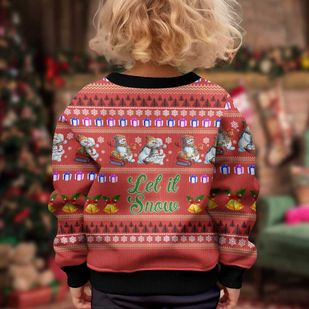 Snowman Let It Snow Christmas Kid Ugly Christmas Sweater Xmas Holiday Patterns - Wonder Print Shop