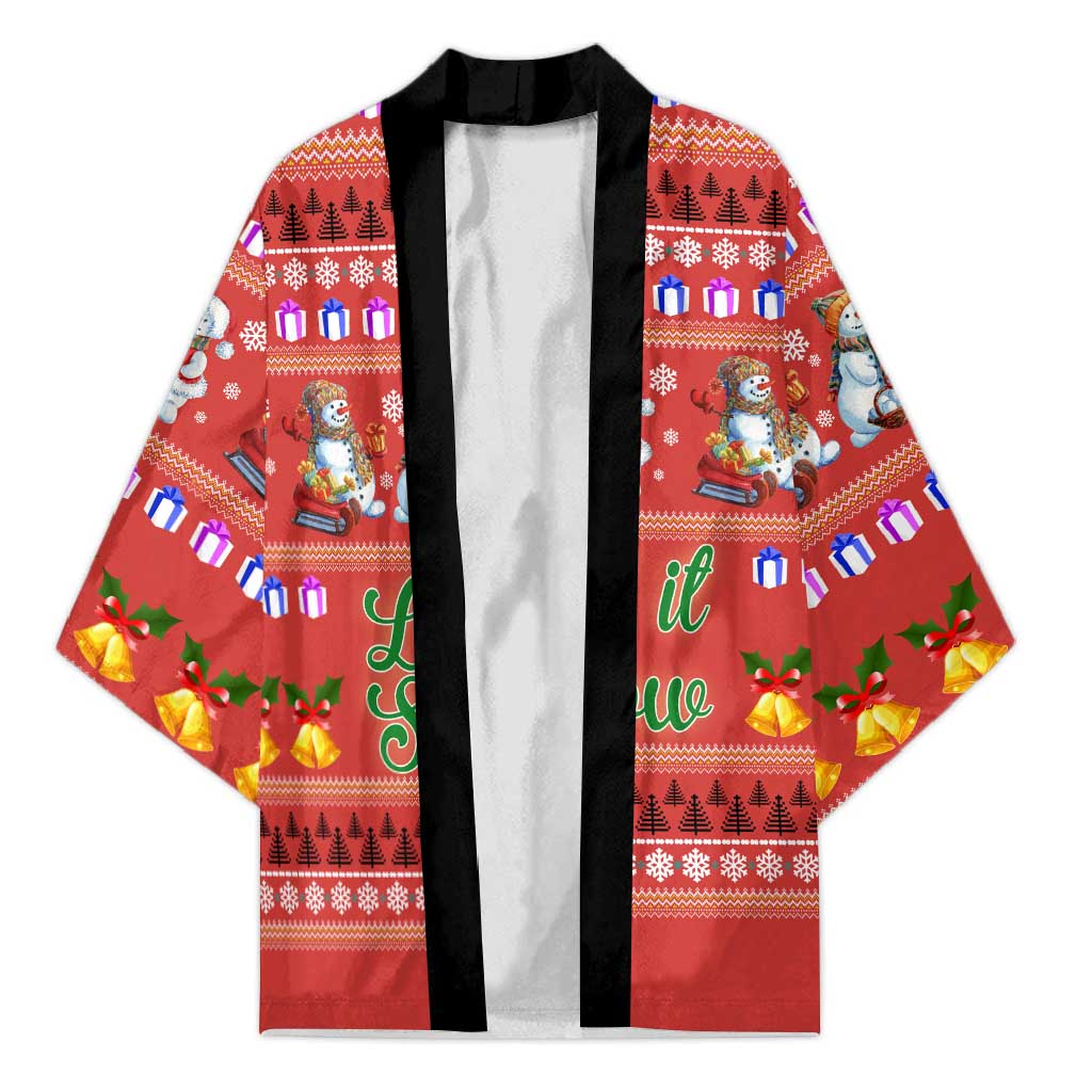 Snowman Let It Snow Christmas Kimono Xmas Holiday Patterns - Wonder Print Shop