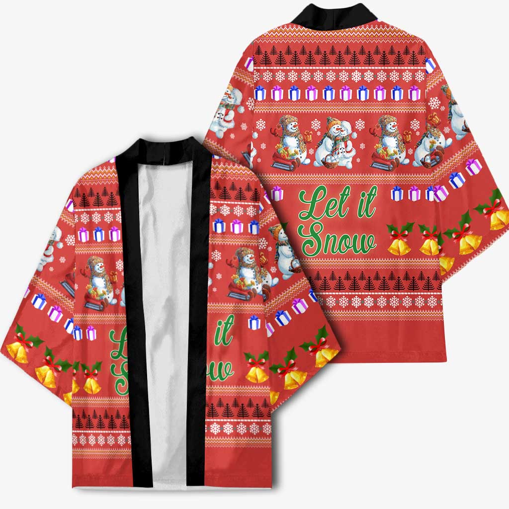 Snowman Let It Snow Christmas Kimono Xmas Holiday Patterns - Wonder Print Shop