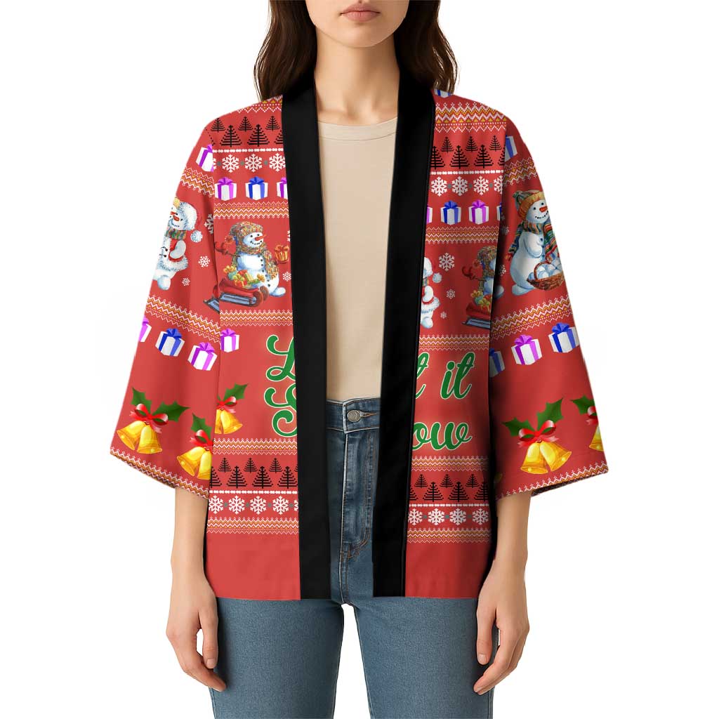 Snowman Let It Snow Christmas Kimono Xmas Holiday Patterns - Wonder Print Shop