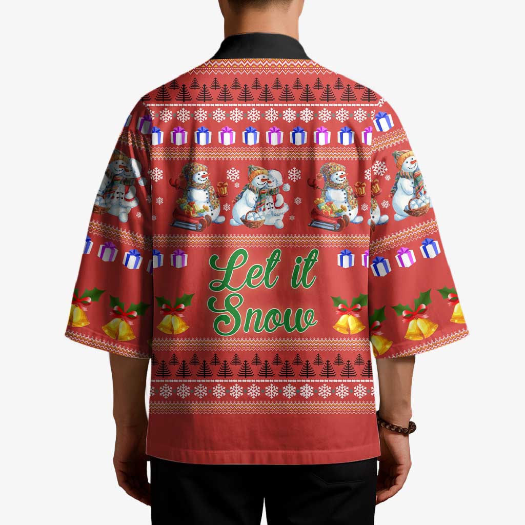 Snowman Let It Snow Christmas Kimono Xmas Holiday Patterns - Wonder Print Shop
