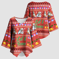 Snowman Let It Snow Christmas Kimono Sleeve Blouse Xmas Holiday Patterns - Wonder Print Shop