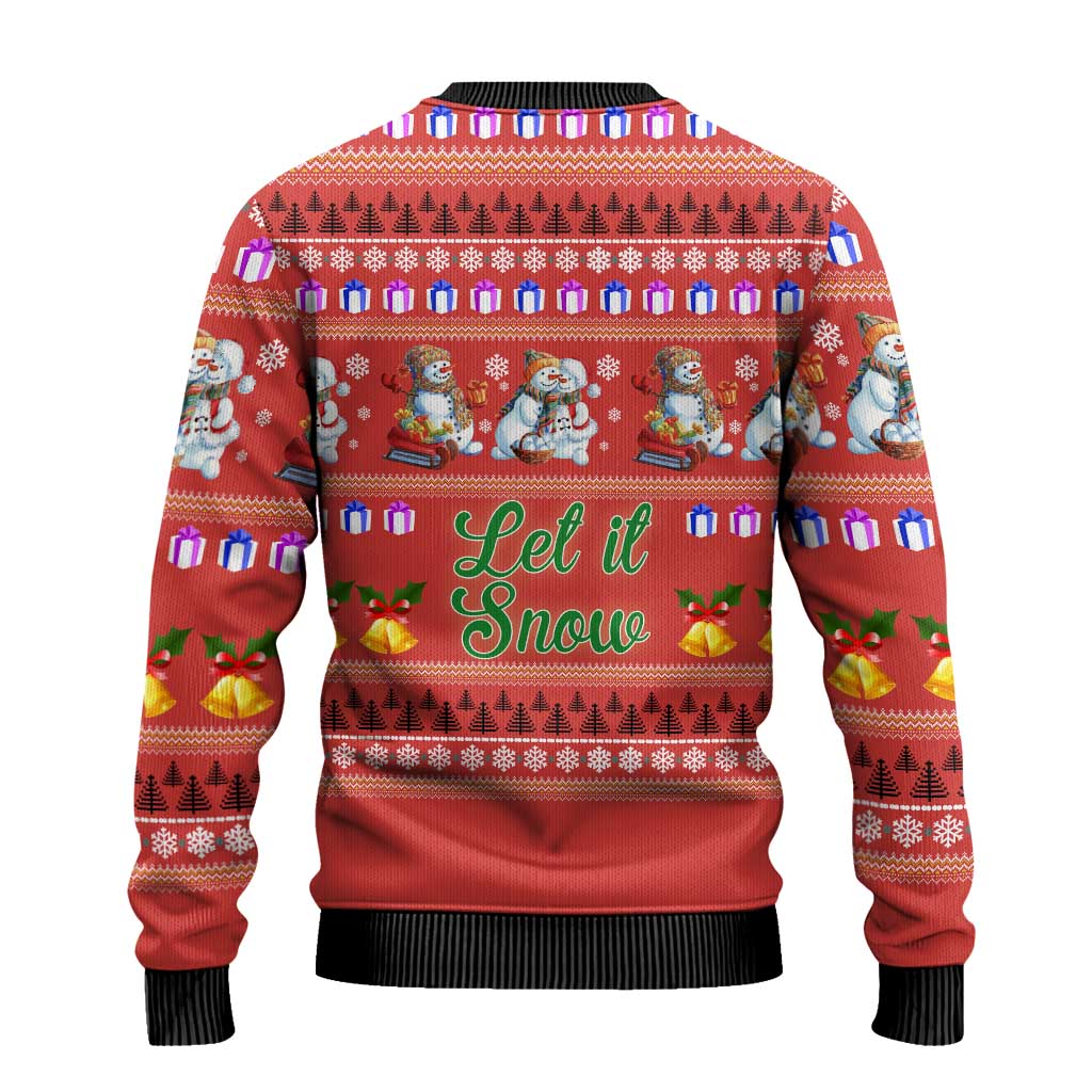Snowman Let It Snow Christmas Ugly Christmas Sweater Xmas Holiday Patterns - Wonder Print Shop