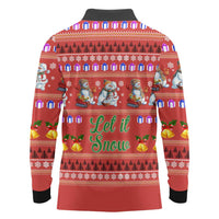 Snowman Let It Snow Christmas Long Sleeve Polo Shirt Xmas Holiday Patterns - Wonder Print Shop