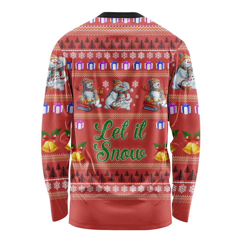 Snowman Let It Snow Christmas Long Sleeve Shirt Xmas Holiday Patterns - Wonder Print Shop