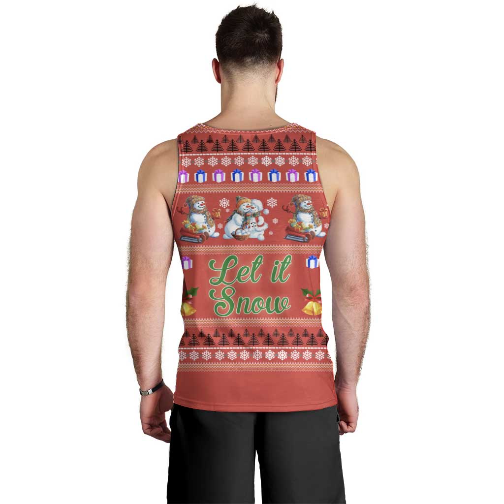 Snowman Let It Snow Christmas Men Tank Top Xmas Holiday Patterns - Wonder Print Shop