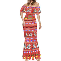 Snowman Let It Snow Christmas Mermaid Dress Xmas Holiday Patterns - Wonder Print Shop