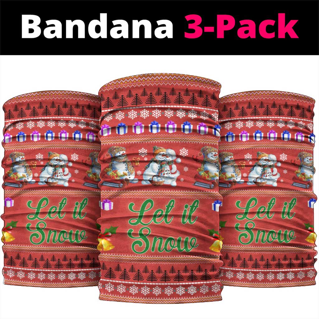 Snowman Let It Snow Christmas Neck Gaiter Xmas Holiday Patterns - Wonder Print Shop