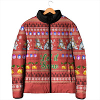 Snowman Let It Snow Christmas Padded Jacket Xmas Holiday Patterns - Wonder Print Shop