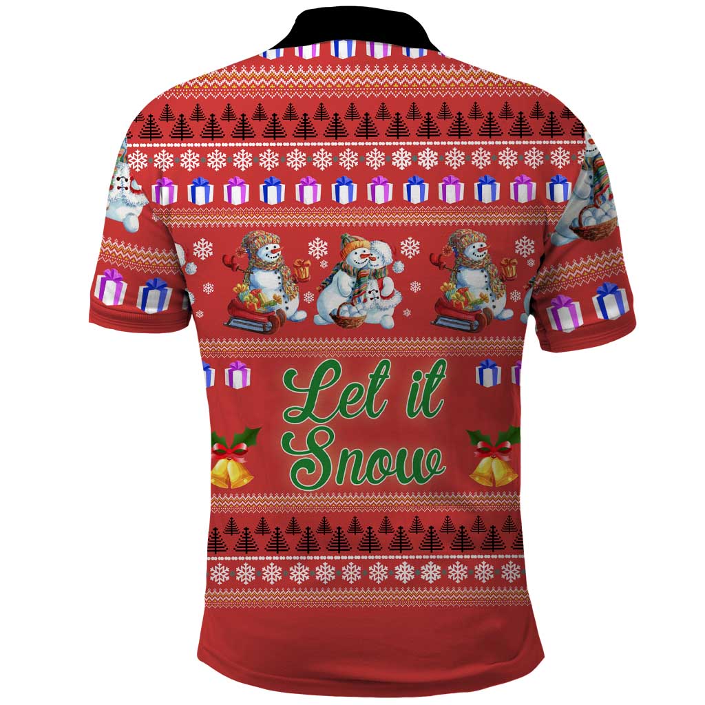 Snowman Let It Snow Christmas Polo Shirt Xmas Holiday Patterns - Wonder Print Shop