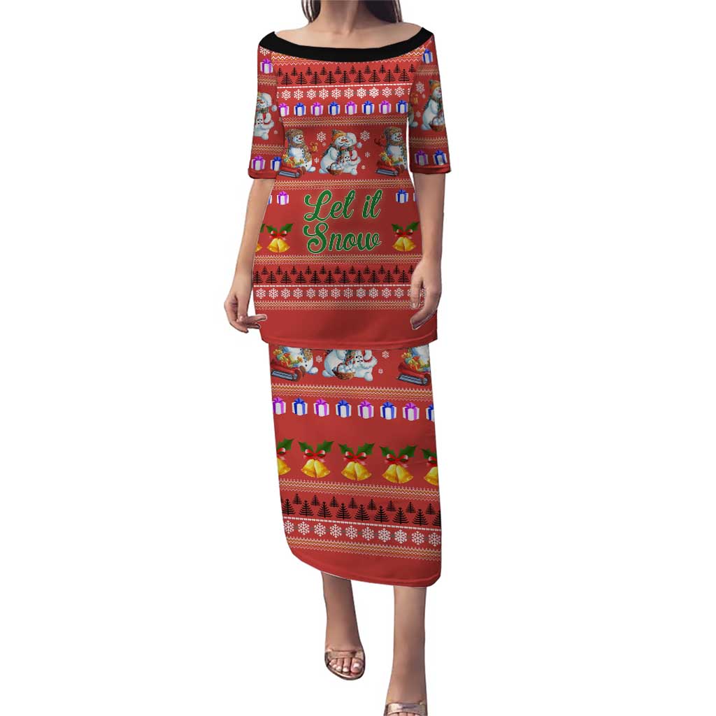 Snowman Let It Snow Christmas Puletasi Xmas Holiday Patterns - Wonder Print Shop