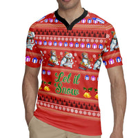 Snowman Let It Snow Christmas Rugby Jersey Xmas Holiday Patterns - Wonder Print Shop
