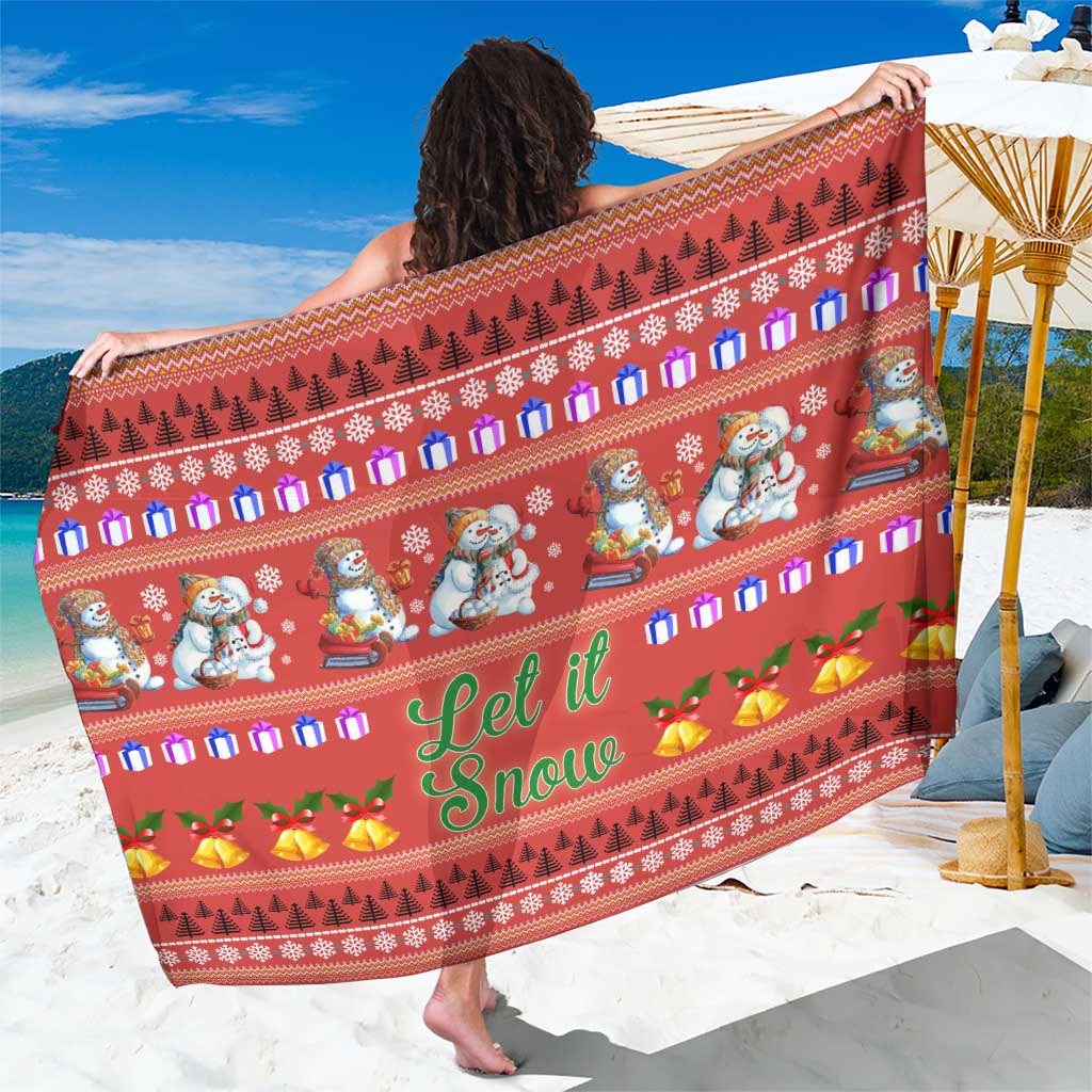 Snowman Let It Snow Christmas Sarong Xmas Holiday Patterns - Wonder Print Shop