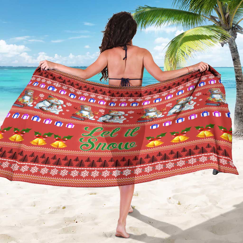 Snowman Let It Snow Christmas Sarong Xmas Holiday Patterns - Wonder Print Shop
