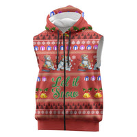Snowman Let It Snow Christmas Sleeveless Zip Hoodie Xmas Holiday Patterns - Wonder Print Shop