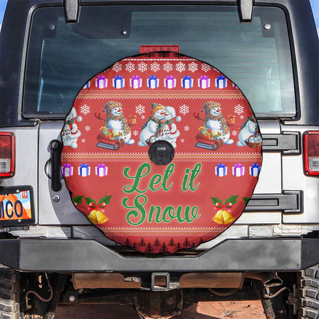 Snowman Let It Snow Christmas Spare Tire Cover Xmas Holiday Patterns - Wonder Print Shop