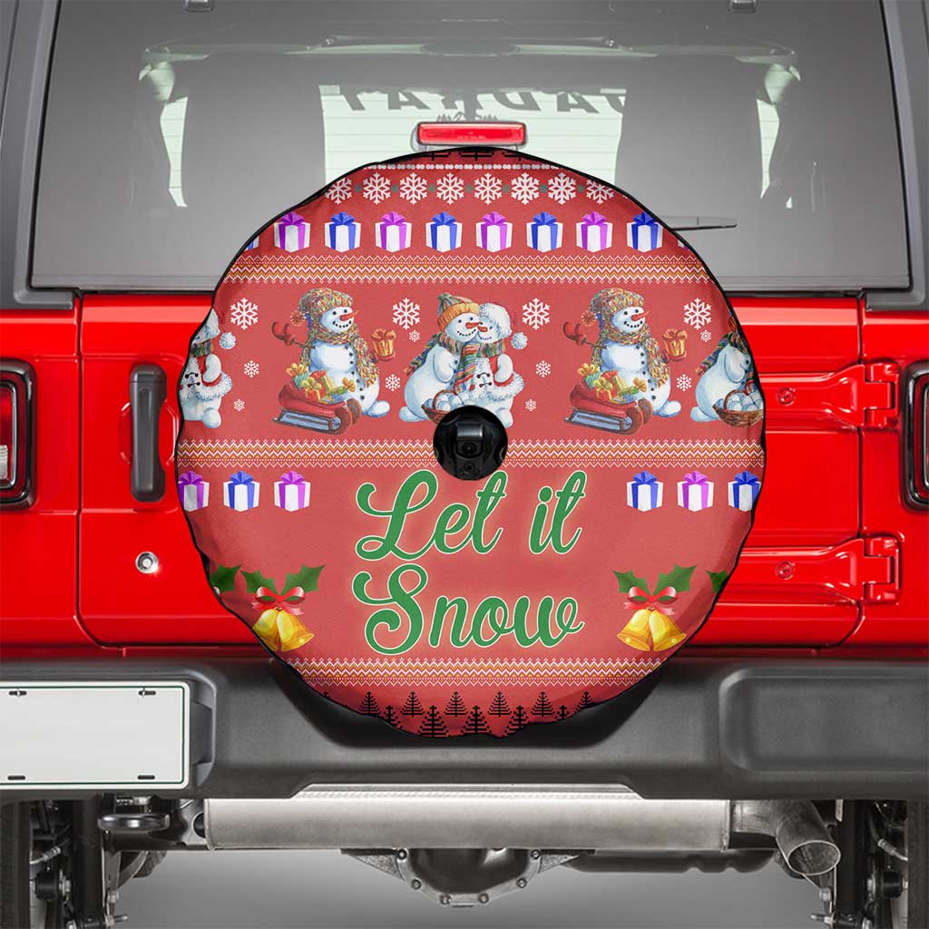 Snowman Let It Snow Christmas Spare Tire Cover Xmas Holiday Patterns - Wonder Print Shop