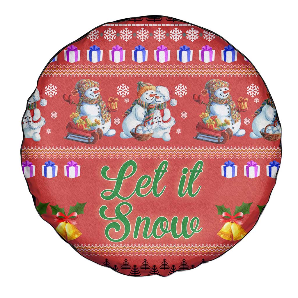 Snowman Let It Snow Christmas Spare Tire Cover Xmas Holiday Patterns - Wonder Print Shop