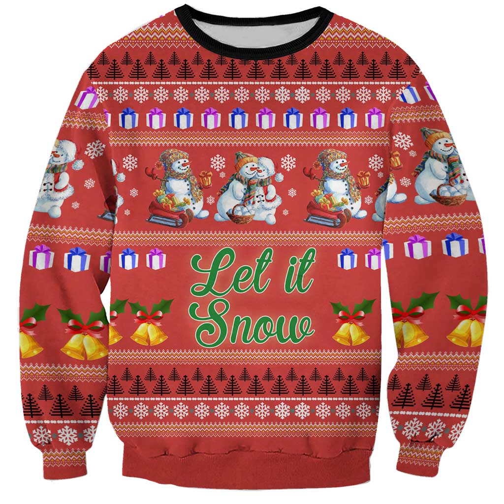 Snowman Let It Snow Christmas Sweatshirt Xmas Holiday Patterns - Wonder Print Shop