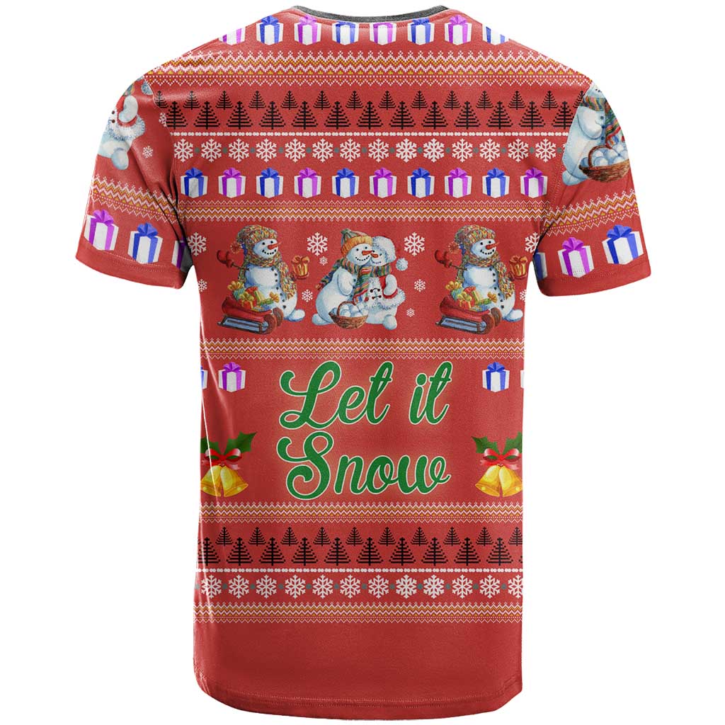 Snowman Let It Snow Christmas T Shirt Xmas Holiday Patterns - Wonder Print Shop