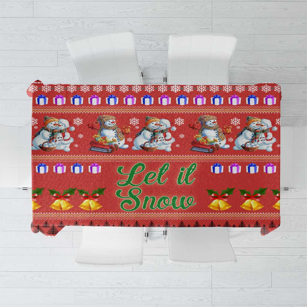 Snowman Let It Snow Christmas Tablecloth Xmas Holiday Patterns - Wonder Print Shop