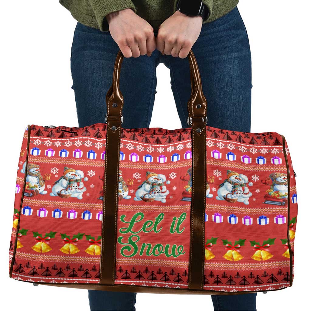 Snowman Let It Snow Christmas Travel Bag Xmas Holiday Patterns - Wonder Print Shop