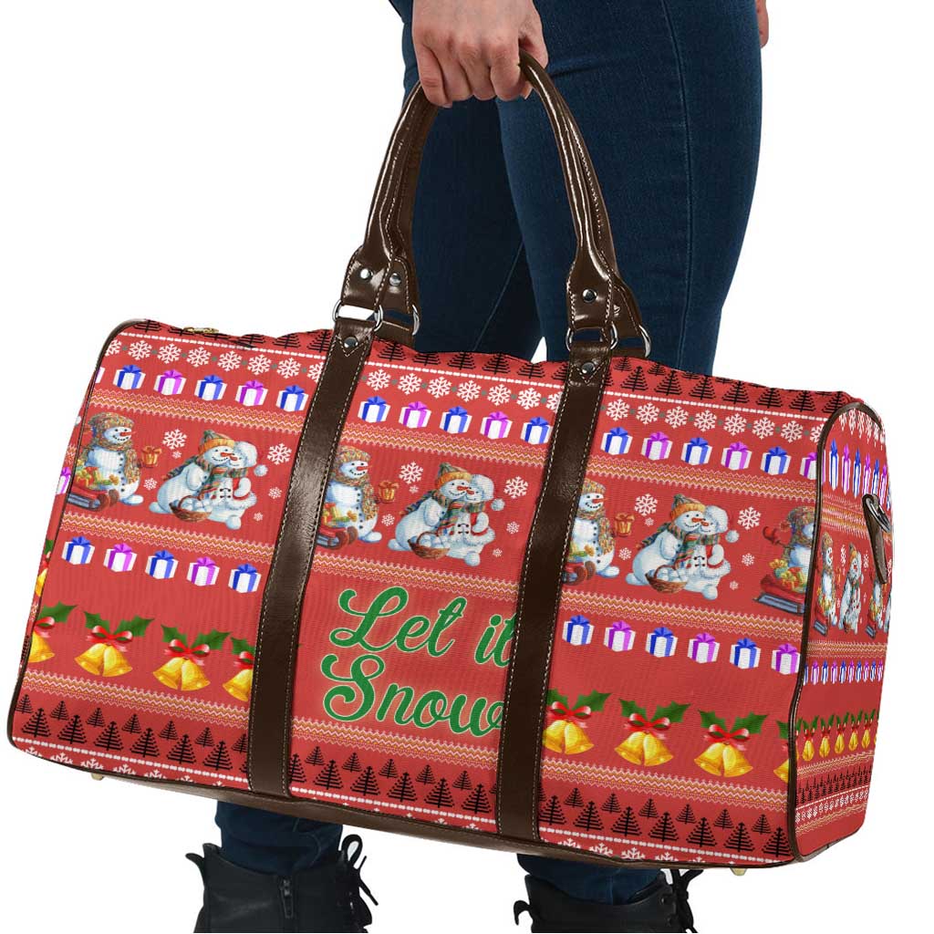 Snowman Let It Snow Christmas Travel Bag Xmas Holiday Patterns - Wonder Print Shop