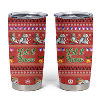 Snowman Let It Snow Christmas Tumbler Cup Xmas Holiday Patterns - Wonder Print Shop