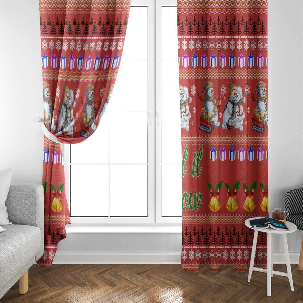 Snowman Let It Snow Christmas Window Curtain Xmas Holiday Patterns - Wonder Print Shop