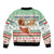 Iran Christmas Bomber Jacket with Santa Sleigh Reindeer Map and Green Red Snowflake Pattern - Wonder Print Shop