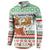 Iran Christmas Button Sweatshirt with Santa Sleigh Reindeer Map and Green Red Snowflake Pattern - Wonder Print Shop