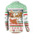Iran Christmas Button Sweatshirt with Santa Sleigh Reindeer Map and Green Red Snowflake Pattern - Wonder Print Shop