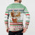 Iran Christmas Button Sweatshirt with Santa Sleigh Reindeer Map and Green Red Snowflake Pattern - Wonder Print Shop