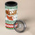 Iran Christmas 4 in 1 Can Cooler Tumbler with Santa Sleigh Reindeer Map and Green Red Snowflake Pattern - Wonder Print Shop