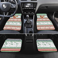 Iran Christmas Car Mats with Santa Sleigh Reindeer Map and Green Red Snowflake Pattern - Wonder Print Shop