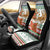 Iran Christmas Car Seat Cover with Santa Sleigh Reindeer Map and Green Red Snowflake Pattern - Wonder Print Shop