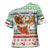Iran Christmas Cross Shoulder Shirt with Santa Sleigh Reindeer Map and Green Red Snowflake Pattern - Wonder Print Shop