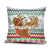 Iran Christmas Pillow Cover with Santa Sleigh Reindeer Map and Green Red Snowflake Pattern - Wonder Print Shop
