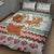 Iran Christmas Quilt Bed Set with Santa Sleigh Reindeer Map and Green Red Snowflake Pattern - Wonder Print Shop
