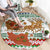 Iran Christmas Round Carpet with Santa Sleigh Reindeer Map and Green Red Snowflake Pattern - Wonder Print Shop