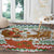Iran Christmas Round Carpet with Santa Sleigh Reindeer Map and Green Red Snowflake Pattern - Wonder Print Shop