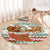 Iran Christmas Round Carpet with Santa Sleigh Reindeer Map and Green Red Snowflake Pattern - Wonder Print Shop